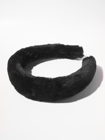 Faux Fur Headband - Black