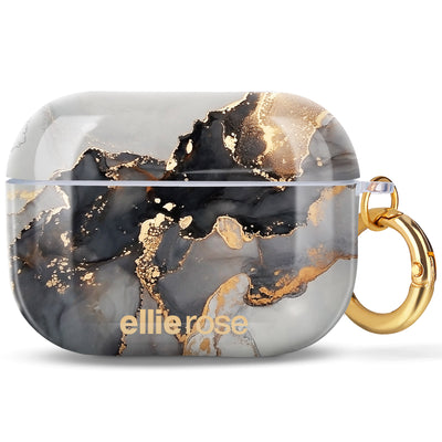 Mercury Marble Airpods Pro Case With Gold Ring Hook