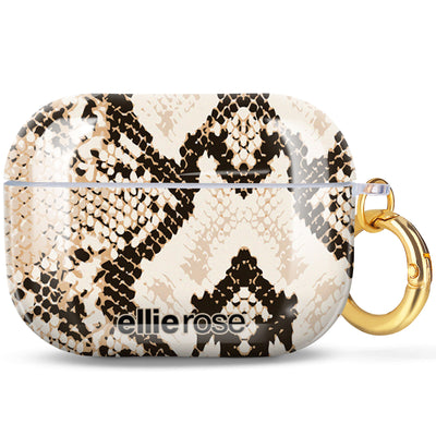 Snakeskin Airpods Pro Case With Gold Ring Hook