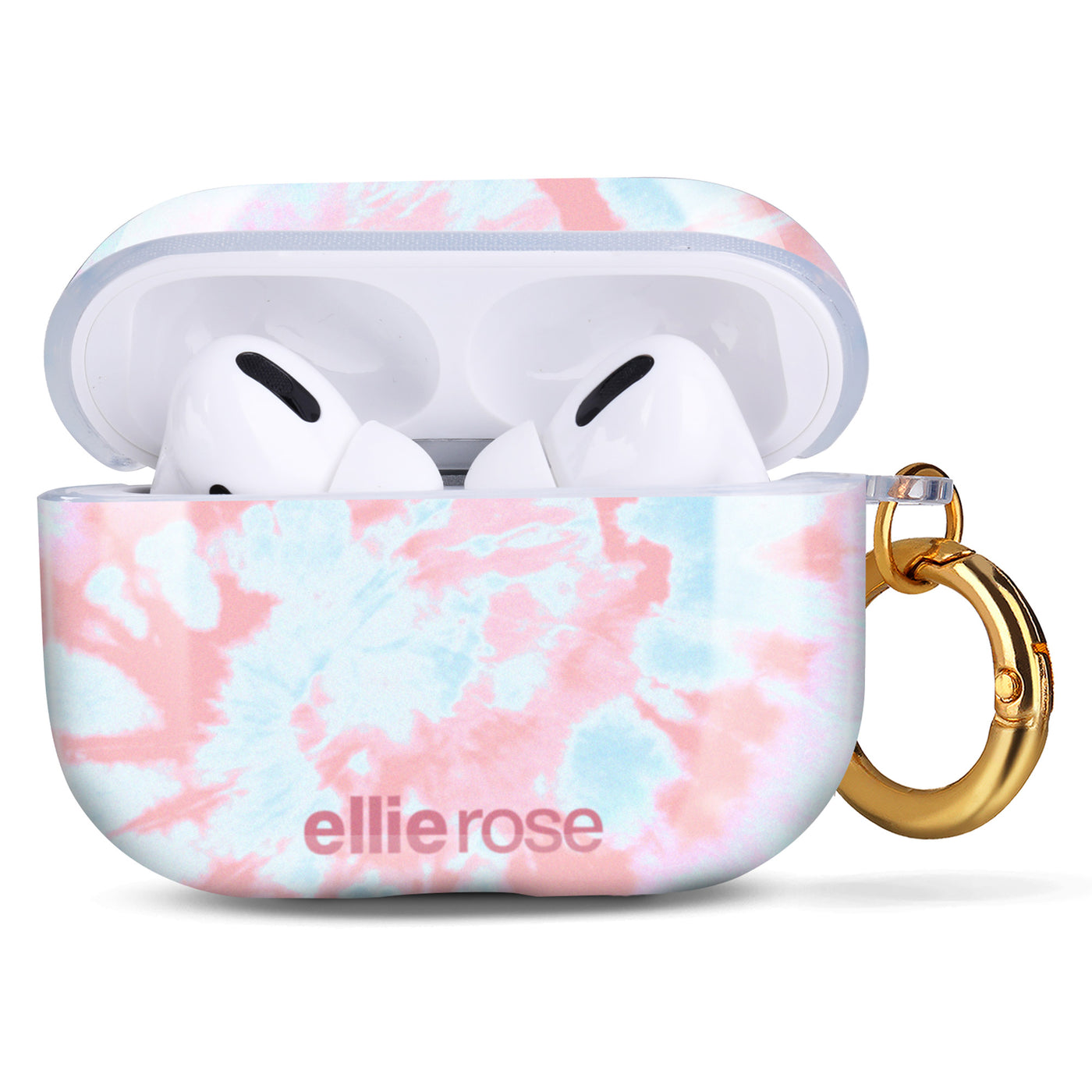 Open Pink and Blue Tie Dye Airpods Pro Case