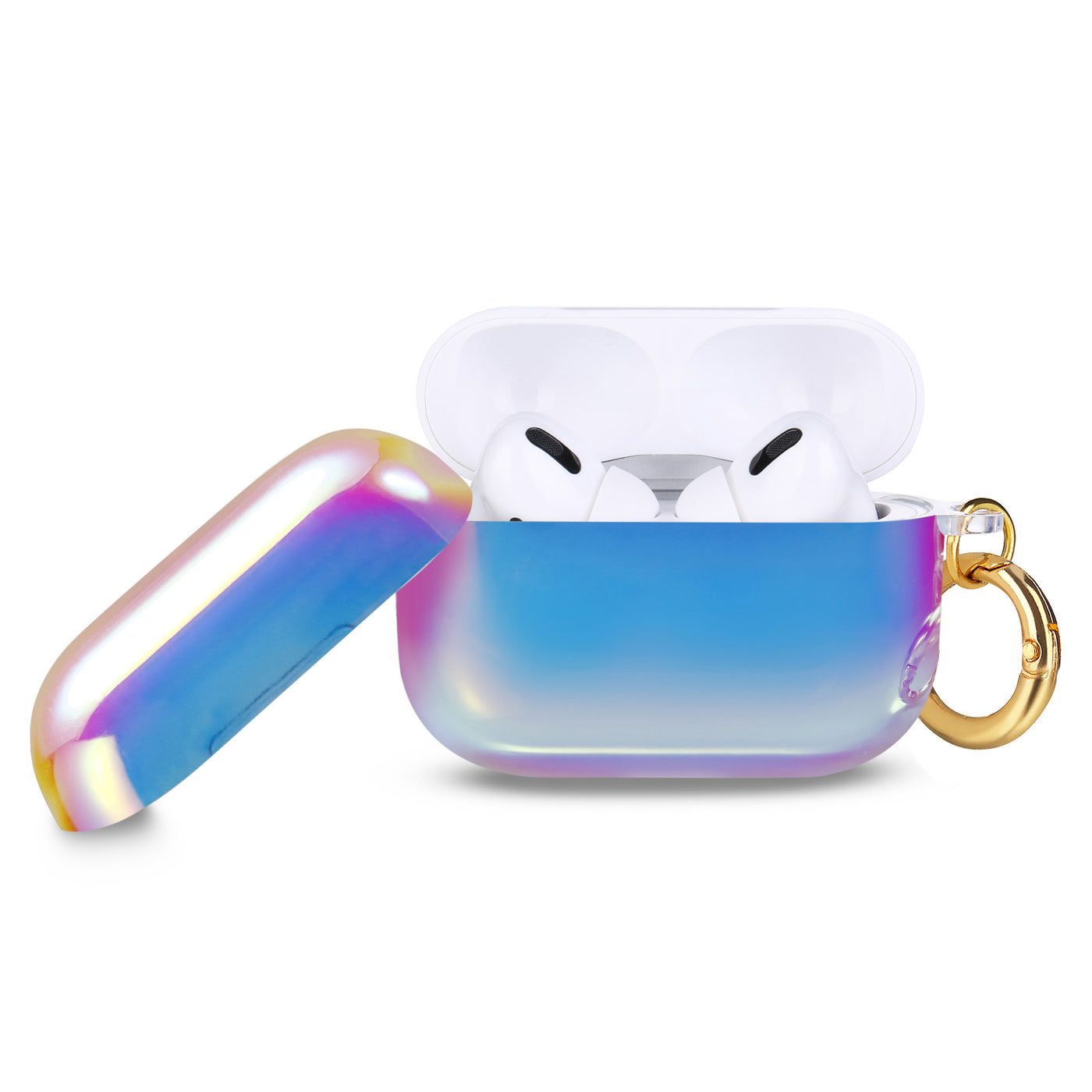 Two piece design Aura holographic airpods pro case