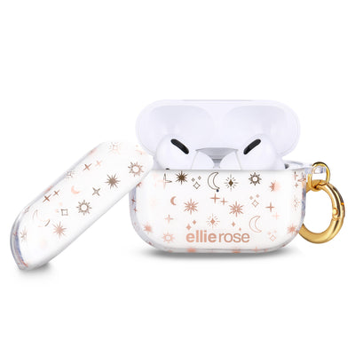 Two piece design Starstruck Airpods Pro Case With Gold Ring Hook
