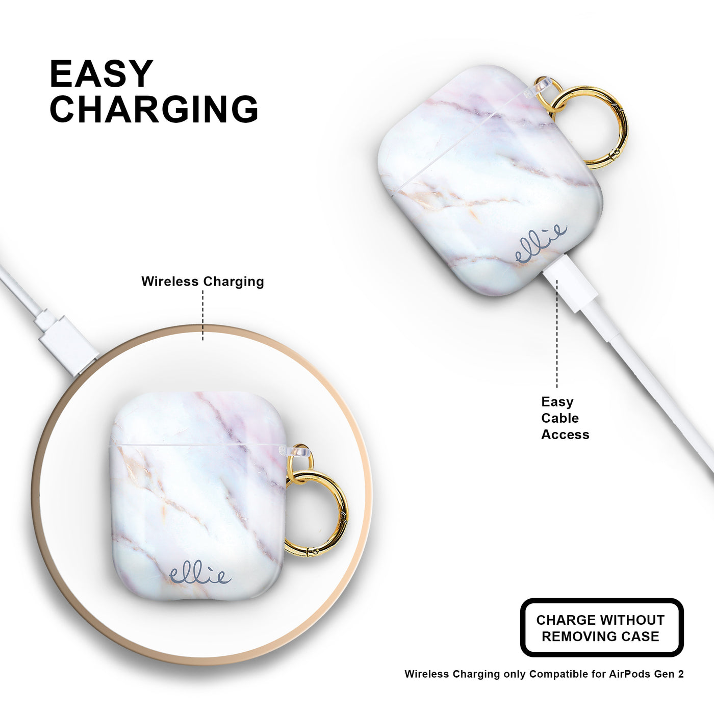 Wireless Charging Compatible Desert Marble Airpods Case