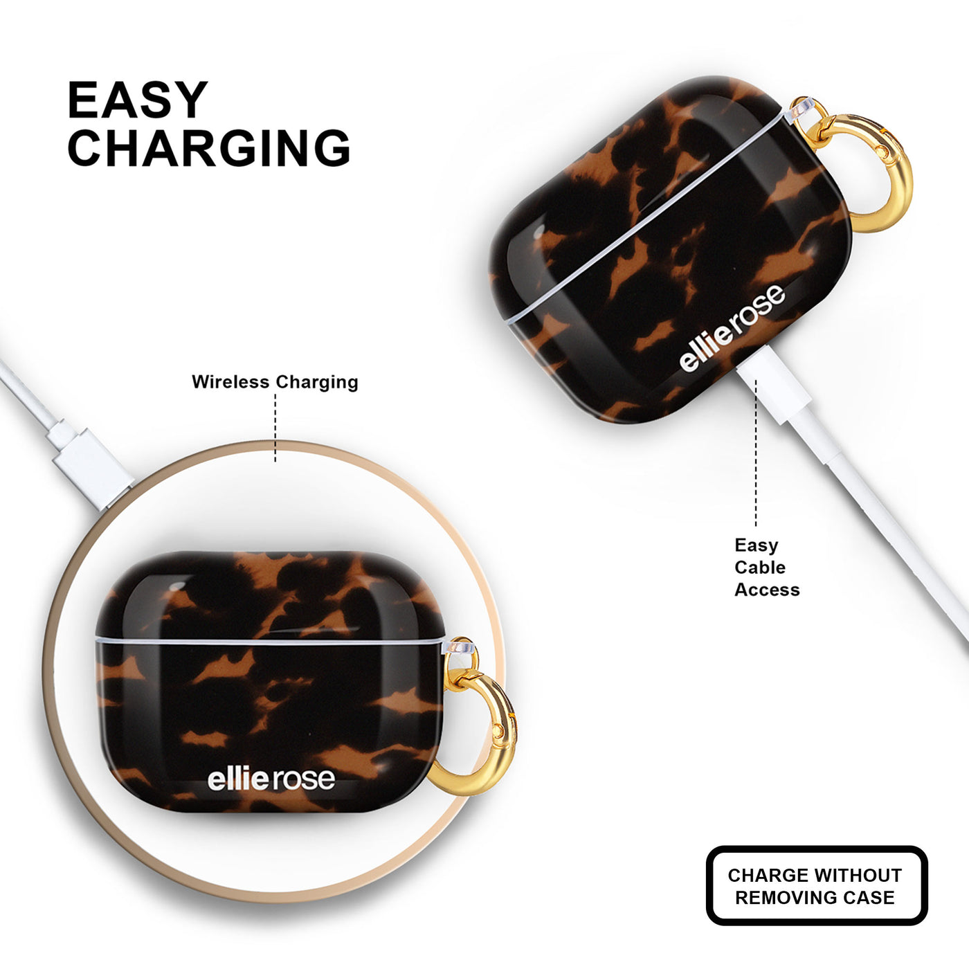 Wireless Charging Compatible Tortoiseshell Airpods Pro Case