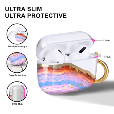 Two Piece Design, Drop Protection, Ultra Thin Candy Agate Airpods Pro Case