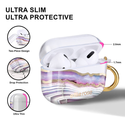 Ultra Slim, Two Piece Design, Ultra thin Lavender Agate Airpods Pro Case