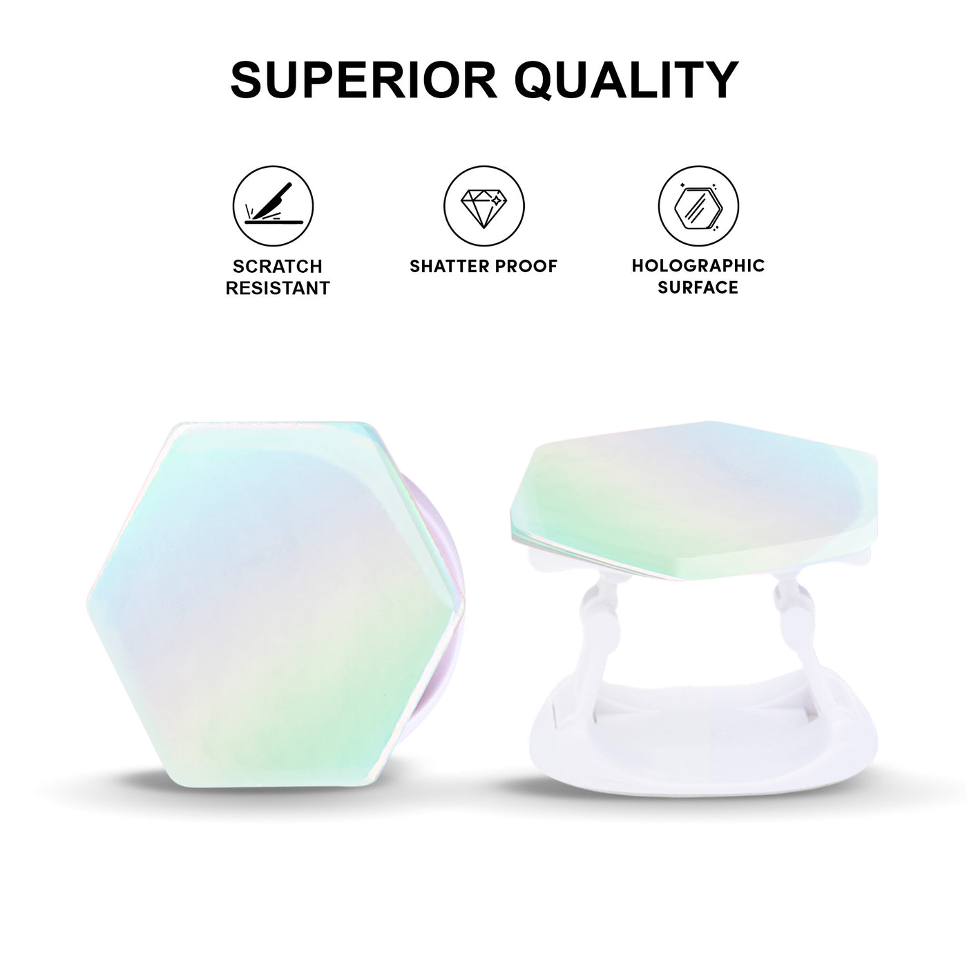Quartz Holographic Phone Grip and Stand
